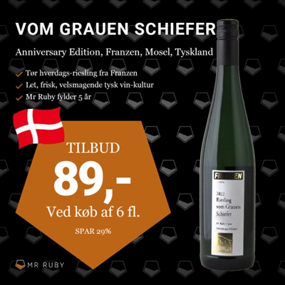 2022 Riesling vom Grauen Schiefer, Anniversary Edition, Weingut Franzen, Mosel, Tyskland